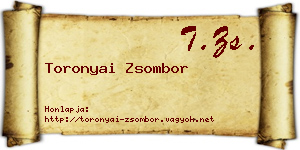 Toronyai Zsombor névjegykártya